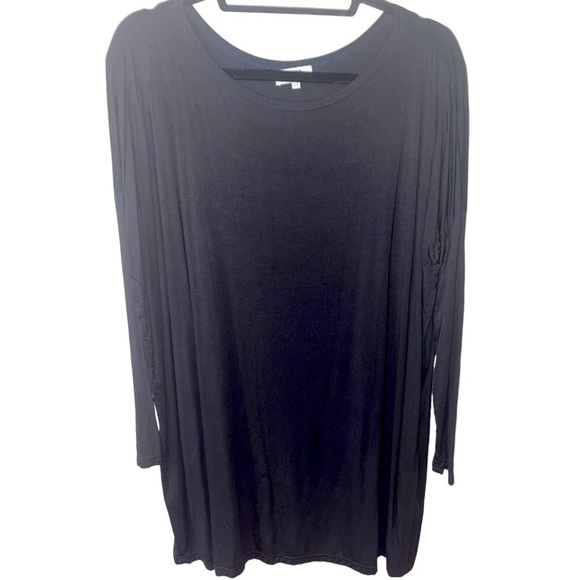 PIKO GREEN EARTH FASHION LADIES BLACK DOLMAN STYLE LONGER LENGTH TUNIC SIZE MED - Picture 1 of 3
